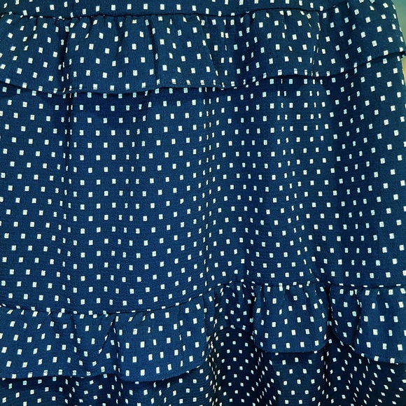 NWOT Monteau Womens Blue and White Ruffle Midi Dress - Size: Small - Picture 7 of 8